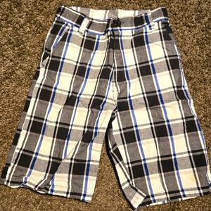 American Hawk kids plaid cotton long shorts sz7